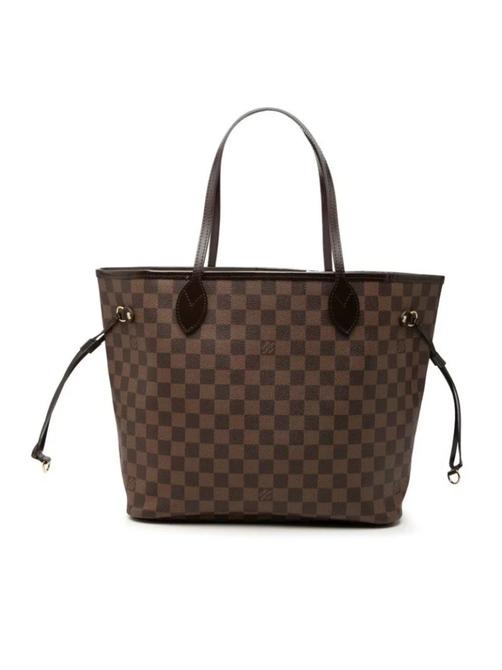 Louis Vuitton Damier Neverfull MM Tote Shoulder Bag Brown Leather